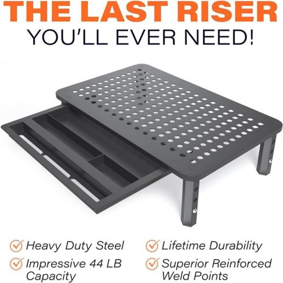 Back Saver Monitor Stand - 2 Pack Monitor Riser  - Metal Computer Stand - Picture 3 of 7